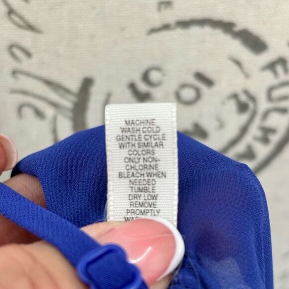 Victoria’s Secret Embroidered Sheer Night Gown Blue Large - Picture 7 of 8